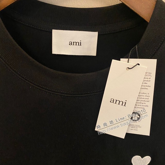 Ami專櫃2023SS新款香港限定款刺繡T恤 男女同款 tzy2654